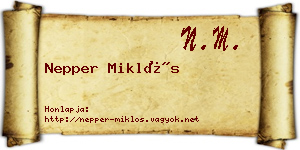Nepper Miklós névjegykártya